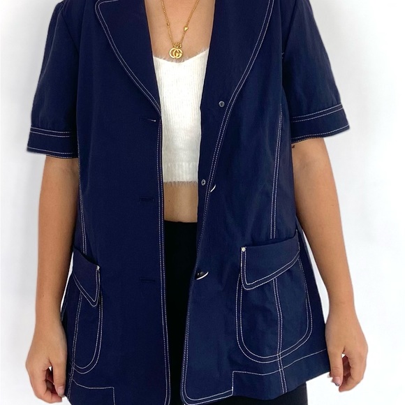 korean Jackets & Blazers - Blue cargo blazer